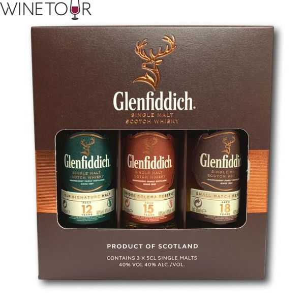 Подарунковий набір односолодового шотландського віскі Glenfiddich The Family Collection 3 x 5 мл 59214 фото