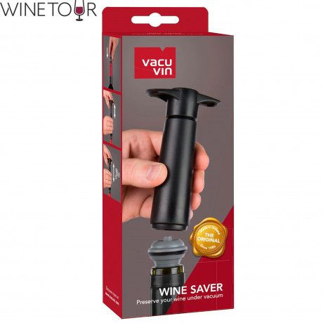 Набір для зберігання вина чорний (помпа+2пробки) Vacu Vin 59168 фото